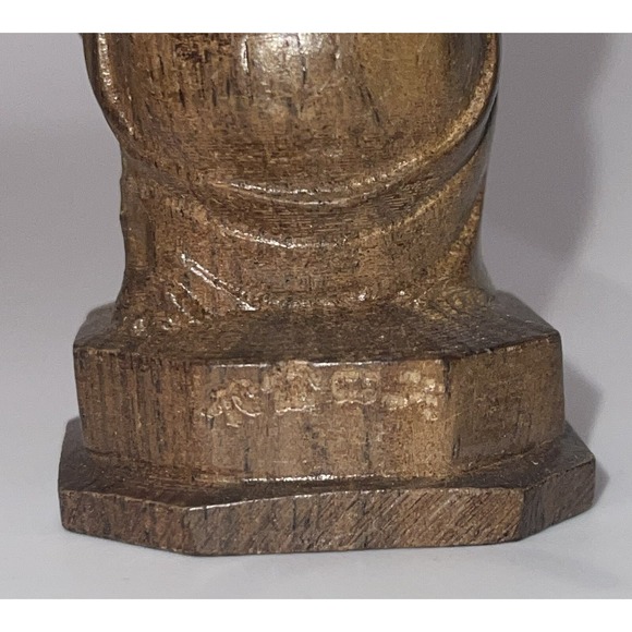 Vintage Chinese Laughing Buddha Wood Hand Carved Mini Desk Top Ho Tai Temple 3" - Picture 10 of 13